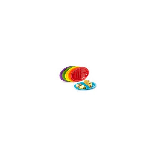  Jarratt Industries, LLC Jarratt Industries, Fiesta Taco Plates, Microwave and Dishwasher Safe, Assorted Colors, Set of 4 Plastic Taco Plates