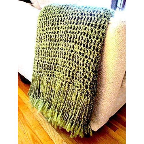  Jarvis Design Studio Throw Blanket, Olive Green, Army Green, Rustic Home Design, Interior Design, Home Decor handmade fringed blanket MADE IN THE USA
