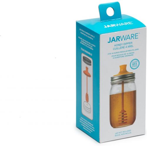 Jarware 82623 Honey Dipper Lid for Regular Mouth Mason Jars, Orange