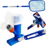 Pool Cleaning Kit with Pool Net Skimmer and Above Ground Pool Vacuum, Telescoping Pole, Pools Cleaner Accessories
