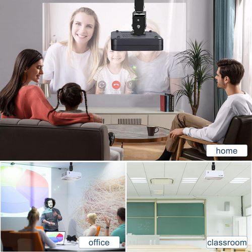  Jasipaa Projector Mount Wall or Ceiling Bracket with Adjustable Height and Extendable Arms Projection Mount for Different Size Projector(Black)