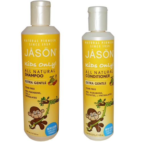  Jason Natural Jason Kids Only! All Natural Extra Gentle Shampoo (17 oz) & Conditioner (8.0 oz)