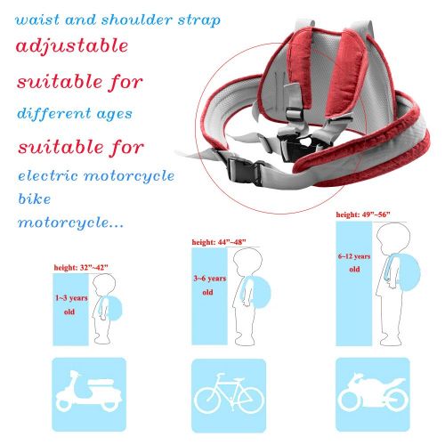  Jason Natural Cosmetics Children Motorcycle Seat Belts Kids Electric Vehicle Safety Travel Belt with Expandable Baby...