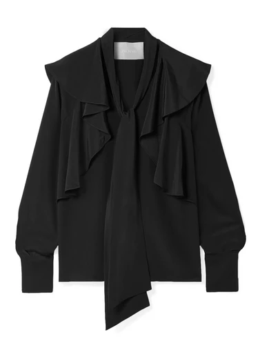 Jason Wu Ruffled silk crepe de chine blouse