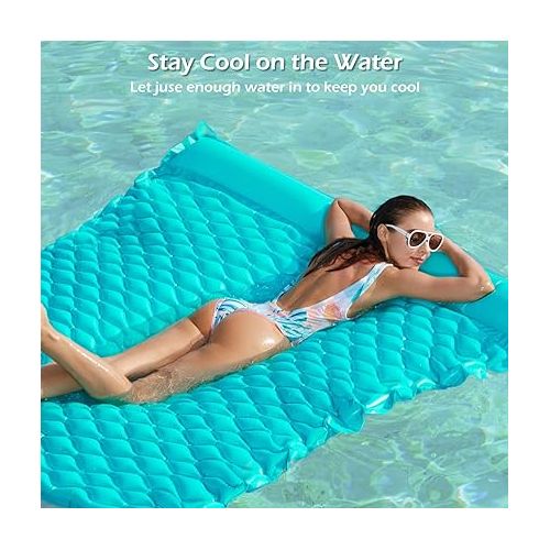  Jasonwell Giant Inflatable Floating Mat - Pool Float Lake Float Raft Lounge Floating Water Mat for Swimming Pool Floatie Lounger Beach Pool Party Toy Adults Kids