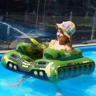 Inflatable Tank Pool Floats Kids - Jasonwell Toddler Pool Floaties Swimming Pool Tank with Water Cannon Gun Swim Floaty Rafts Lake Beach Party Pool Toys for Boys Girls