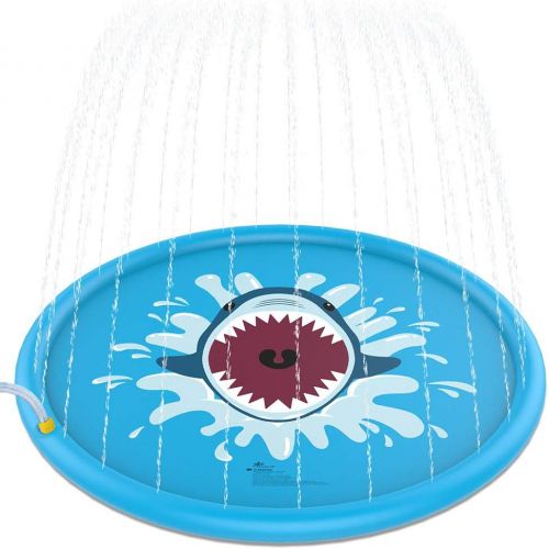  Jasonwell Sprinkle & Splash Play Mat 68 Sprinkler for Kids Outdoor Water Toys Fun for Toddlers Boys Girls Children Outdoor Party Sprinkler Toy Splash Pad