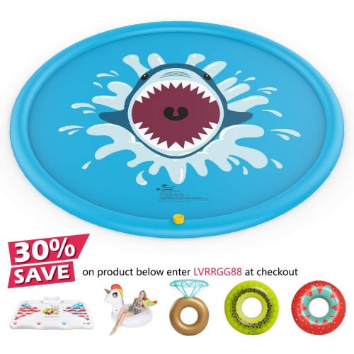  Jasonwell Sprinkle & Splash Play Mat 68 Sprinkler for Kids Outdoor Water Toys Fun for Toddlers Boys Girls Children Outdoor Party Sprinkler Toy Splash Pad