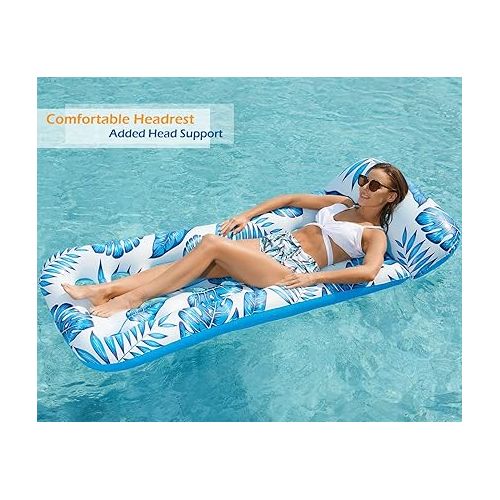  Jasonwell Inflatable Pool Float Lounge - Pool Floaties Rafts for Adults Floating Pool Lounger Sun Tanning Floats Cool Water Floaty for Swimming Pool Lake Float Beach Pool Party Toys