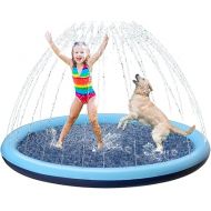 Kids Dog Splash Pad Sprinkler - Jasonwell Non Slip Dog Sprinkler Pad Splash Puppy Pool Summer Outdoor Water Toys Backyard Durable Splash Pad for Toddlers Kids Small Medium Large Dogs Pets