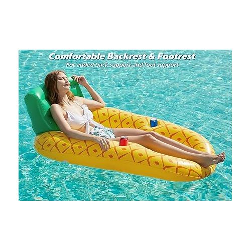  Jasonwell Inflatable Pool Float Adult - Pool Floaties Lounger Floats Raft Floating Chair Water Floaty for Swimming Pool Lake Lounge Float with Cup Holders Beach Pool Party Toys for Adults Kids PA