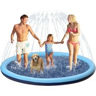 Kids Dog Splash Pad Sprinkler - Jasonwell Non Slip Pool Puppy Summer Outdoor Water Toys Backyard Durable for Toddlers Small Medium Large Dogs Pets