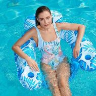Jasonwell Inflatable Pool Float Chair - Pool Floaties Floating Pool Chair Lounge Floats for Swimming Pool Water Chair Pool Lounger with Cup Holder Pool Toy Party Floaty Adults L