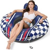 Jasonwell Inflatable River Tube Float - Heavy Duty River Float Pool Floats Lake Premium Water Tubes for Floating Recreational River Raft Lounge Floaties with 2 Cup Holders for Adult