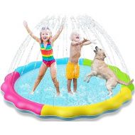 Jasonwell Splash Pad Sprinkler for Kids Splash Play Mat Outdoor Water Toys Inflatable Splash Pad Baby Toddler Pool Boys Girls Children Outside Backyard Dog Sprinkler Pool Age 1 2 3 4 5 6 7 8 9 L