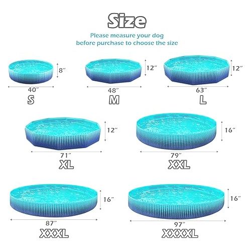  Jasonwell Foldable Dog Kiddie Pool - Hard Plastic Kids Paddling Pool Toddler Baby Swimming Pool for Backyard Collapsible Whelping Box Pet Doggie Cats Wading Pool Bathtub for Puppy Large Dogs 48In