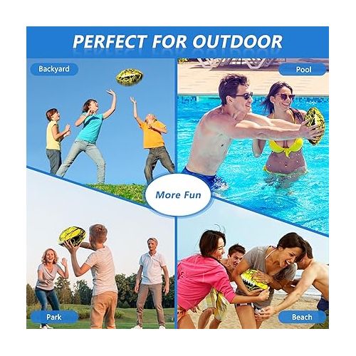  Jasonwell Pool Beach Water Football - Waterproof Football Strong Grip Fun Water Toys Games for Swimming Pool Beach Lake Park Backyard Outdoor Play for Kids Children Teens Adults Family