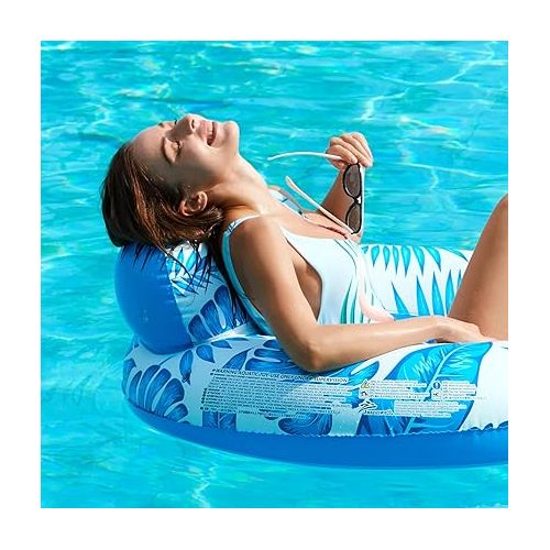  Jasonwell Inflatable Pool Float Chair - Floating Chair Lounge for Swimming Pool Party Lounger Water Chair Floats Pool Toy Party Floaties Toys Lake Float for Kids and Adults