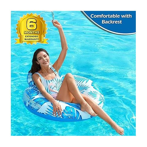  Jasonwell Inflatable Pool Float Chair - Floating Chair Lounge for Swimming Pool Party Lounger Water Chair Floats Pool Toy Party Floaties Toys Lake Float for Kids and Adults