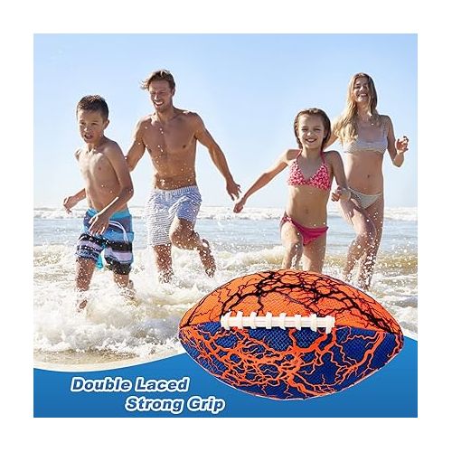  Jasonwell Pool Beach Water Football - 2 Pack Waterproof Football Strong Grip Fun Water Toys Games for Swimming Pool Beach Lake Park Backyard Outdoor Play for Kids Children Teens Adults Family