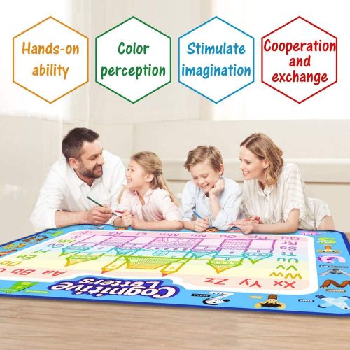  [아마존 핫딜]  [아마존핫딜]Jasonwell Aqua Magic Doodle Mat 40 X 32 Inches Extra Large Water Drawing Doodling Mat Coloring Mat Educational Toys Gifts for Kids Toddlers Boys Girls Age 2 3 4 5 6 7 8 Year Old