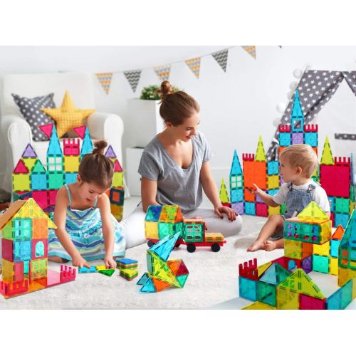  [아마존 핫딜] Jasonwell 65 PCS Magnetic Tiles Building Blocks Set for Boys Girls Preschool Educational Construction Kit Magnet Stacking Toys for Kids Toddlers Children 3 4 5 6 7 8 Year Old