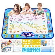 Jasonwell Aqua Magic Doodle Mat 40 X 32 Inches Extra Large Water Drawing Doodling Mat Coloring Mat Educational Toys Gifts for Kids Toddlers Boys Girls Age 3 4 5 6 7 8 Year Old