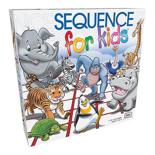  SEQUENCE for Kids -- The 'No Reading Required' Strategy Game by Jax and Goliath, Multi Color, 11 inches (2-4 players) (Packaging May Vary)