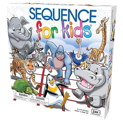  SEQUENCE for Kids -- The 'No Reading Required' Strategy Game by Jax and Goliath, Multi Color, 11 inches (2-4 players) (Packaging May Vary)