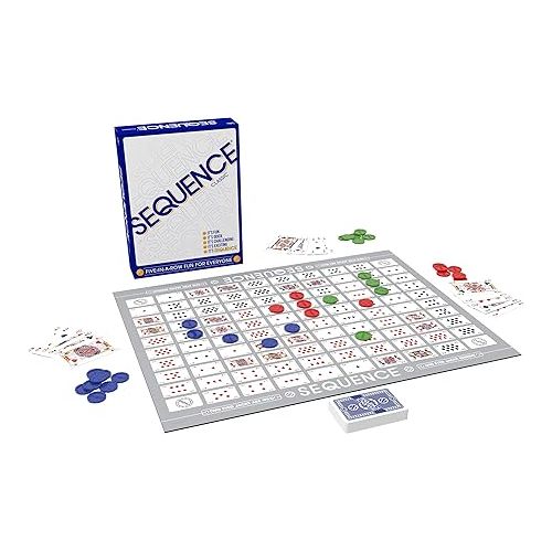  SEQUENCE- Original SEQUENCE Game with Folding Board, Cards and Chips by Jax ( Packaging may Vary ) White, 10.3