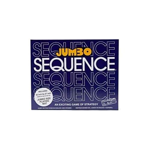  Jax Jumbo Sequence Game - Box Edition with Cushioned Mat, Cards and Chips