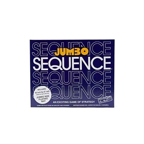  Jax Jumbo Sequence Game - Box Edition with Cushioned Mat, Cards and Chips