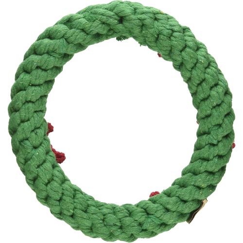  Jax & Bones Jax and Bones Rope Dog Toy, 5-Inch, Good Karma Holiday Ring