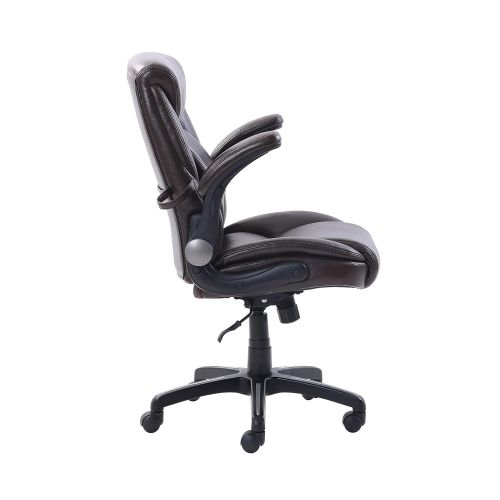  JaxTerrific AIR Lumbar Managers Office Chair with Durable Bonded Leather Upholstery, Individual Coils, Supportive Memory Foam, Flip-Up Arm Rests, Tilt and Tension Controls, Caster Wheels, Swiv