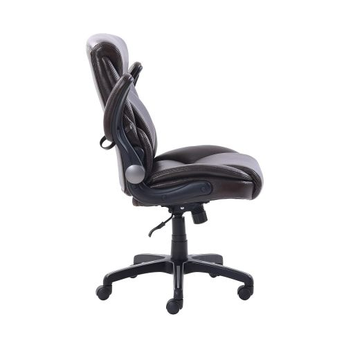  JaxTerrific AIR Lumbar Managers Office Chair with Durable Bonded Leather Upholstery, Individual Coils, Supportive Memory Foam, Flip-Up Arm Rests, Tilt and Tension Controls, Caster Wheels, Swiv