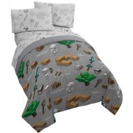 Jay Franco Minecraft Survive 4 Piece Twin Bed Set - Includes Reversible Comforter & Sheet Set - Super Soft Fade Resistant Polyester - (Official Minecraft Product)
