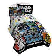 Jay Star Wars Classic Grid Full Comforter - Super Soft Kids Reversible Bedding features Darth Vader, Stormtrooper, and Chewbacca - Fade Resistant Polyester Microfiber Fill (Official St
