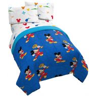 Jay Franco Disney Mickey Mouse Trophy 4 Piece Twin Bed Set - Includes Reversible Comforter & Sheet Set - Super Soft Fade Resistant Polyester - (Official Disney Product)