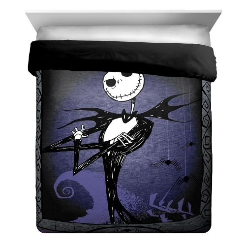  Jay Franco Disney Nightmare Before Christmas Misfit Love Full/Queen Comforter - Super Soft Kids Reversible Bedding features Jack Skellington - Fade Resistant Polyester Microfiber Fill (Offici