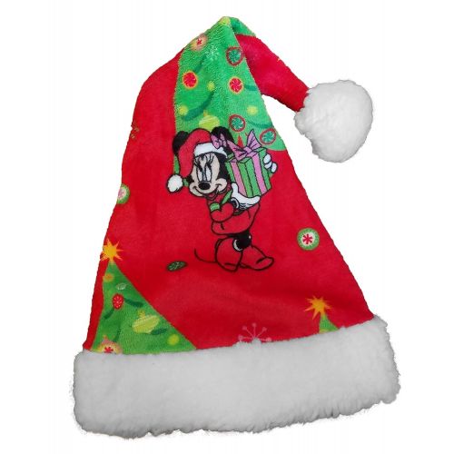  Jay Franco Disney Minnie Mouse 3 Piece Holiday Set - Kids Christmas Bedding, Super Soft Sherpa Throw Blanket & Eye Mask Bonus Santa Hat (Official Disney Product)