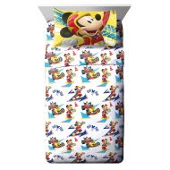 Jay Franco Disney Junior Mickey Mouse and The Roadster Racers Twin Sheet Set - 3 Piece Set Super Soft Kid’s Bedding - Fade Resistant Polyester Microfiber Sheets (Official Disney Ju