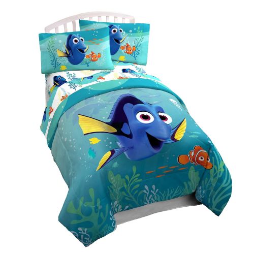  Jay Franco Disney Pixar Finding Dory Stingray Twin Comforter - Super Soft Kids Reversible Bedding features Dory and Nemo - Fade Resistant Polyester Microfiber Fill (Official Disney Pixar Prod