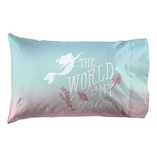  Jay Franco Disney The Little Mermaid Rainbow 1 Pack Pillowcase - Double Sided Kids Super Soft Bedding (Official Disney Product)