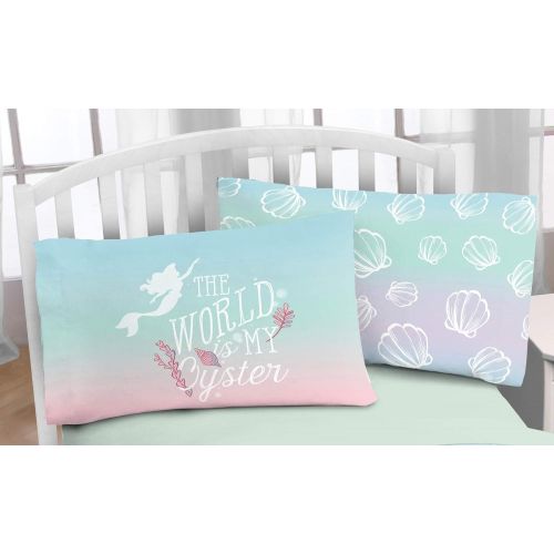  Jay Franco Disney The Little Mermaid Rainbow 1 Pack Pillowcase - Double Sided Kids Super Soft Bedding (Official Disney Product)
