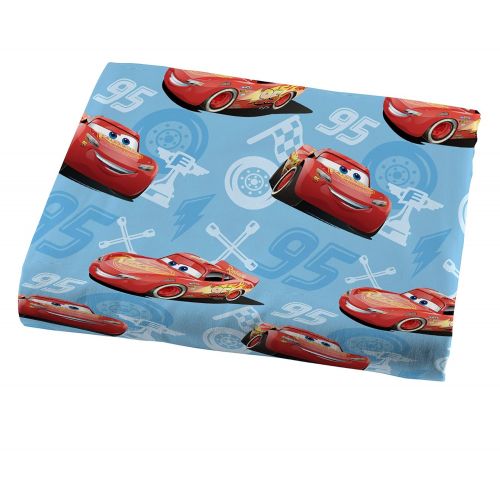  Jay Franco Disney/Pixar Cars 95 Full 4 Piece Blue Sheet Set with Lightning McQueen (Offical Disney/Pixar Product)