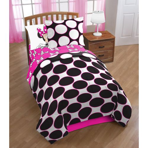  Jay Franco Disney Minnie Mouse Dots are the New Black 5 Piece Twin Bed In A Bag