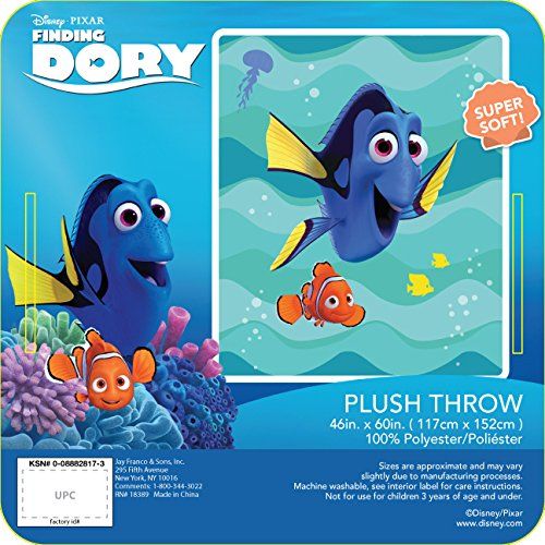  Jay Franco Disney/Pixar Finding Dory Stingray Friends Silk Touch Plush Throw, 46 x 60