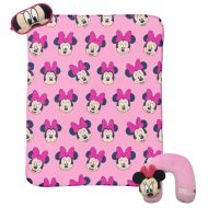 Jay Franco Disney Minnie Mouse 3 Piece Plush Kids Travel Set with Neck Pillow, Blanket & Eye Mask (Official Disney Prodcut)