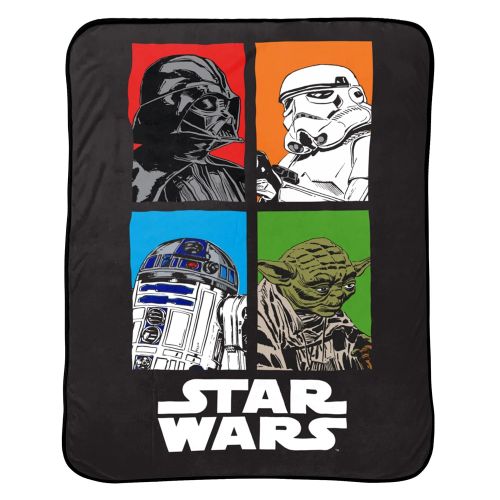  Jay Franco Star Wars Darth Vader Plush Nogginz Pillow 62 x 90 Blanket 2-Piece Set, Black