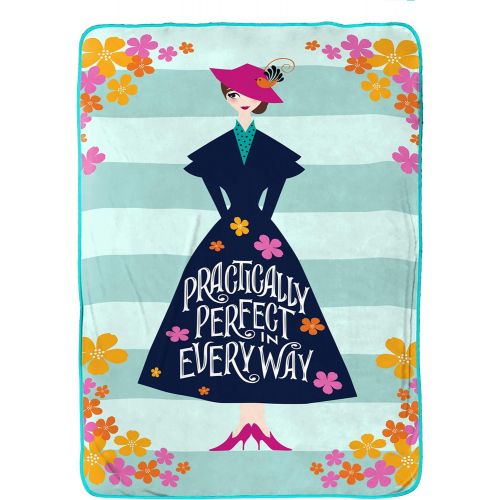  Jay Franco Disney Mary Poppins Practically Perfect Blanket - Measures 62 x 90 inches, Kids Bedding - Fade Resistant Super Soft Fleece (Official Disney Product)